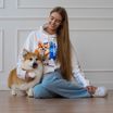 Monge Gift Shop collection 2023 толстовка белая Корги М — фото 3