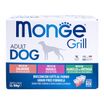 Влажный корм Monge Dog Grill для собак с лососем, со свининой, с ягненком и овощами, бокс с паучами 12 шт х 100 г — фото 2