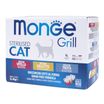 Влажный корм Monge Cat Grill для стерилизованных кошек с телятиной, с курицей, с форелью, бокс с паучами 12 шт х 85 г
