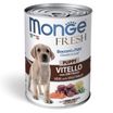 Влажный корм Monge Dog Fresh Chunks in Loaf для щенков, мясной рулет из телятины с овощами, консервы 400 г