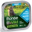 Monge Cat BWild GRAIN FREE беззерновые консервы из анчоусов с овощами для взрослых кошек 100г