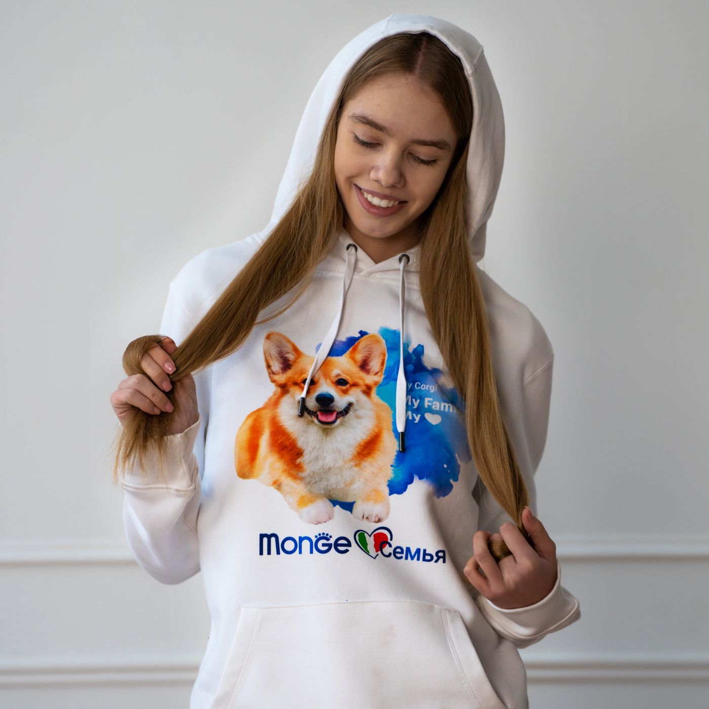 Monge Gift Shop collection 2023 толстовка белая Корги L — фото 2