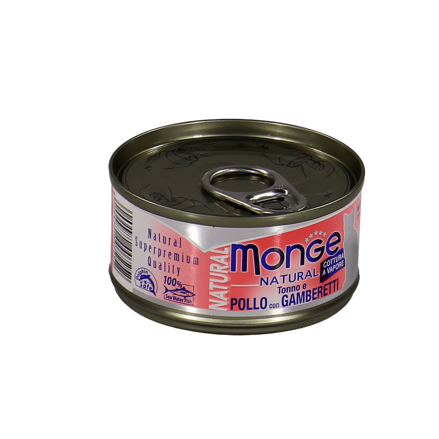 Влажный корм Monge Cat Natural для кошек, из тунца с курицей и креветками, консервы 80 г — фото 28