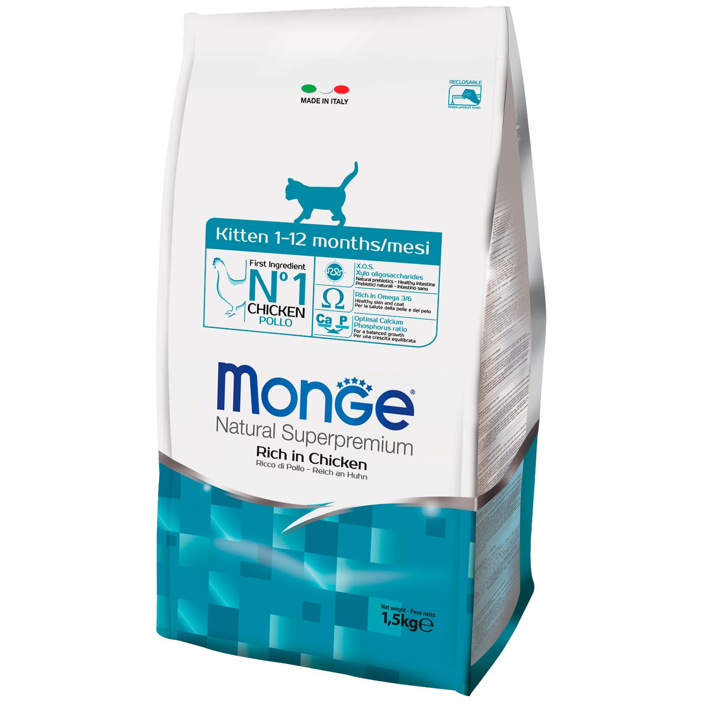 Сухой корм Monge Cat Daily Line для котят и беременных кошек, из курицы 1,5 кг — фото 9