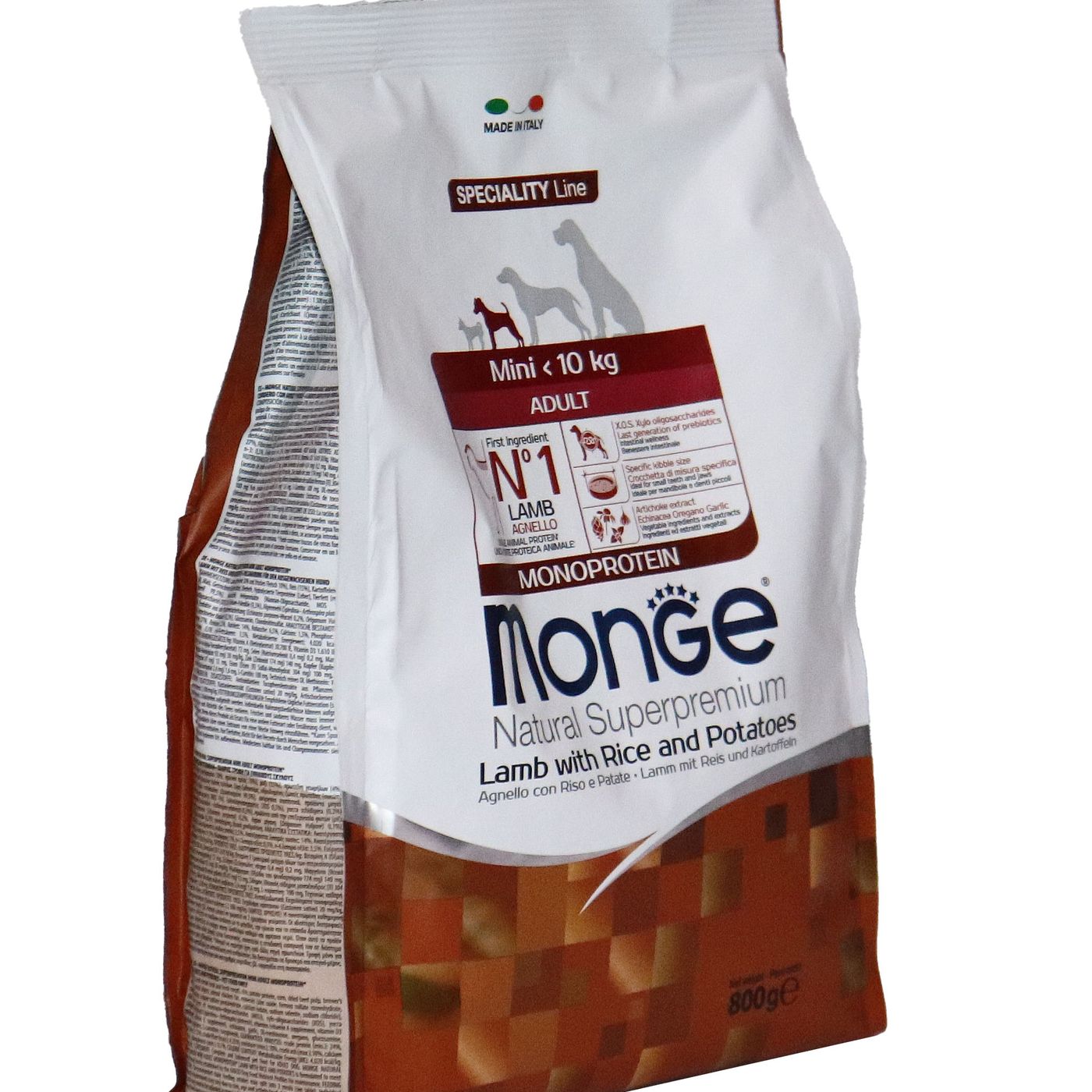 Сухой корм Monge Dog Speciality Line Monoprotein Mini для взрослых собак мелких пород, из ягненка с рисом и картофелем 800 г — фото 30