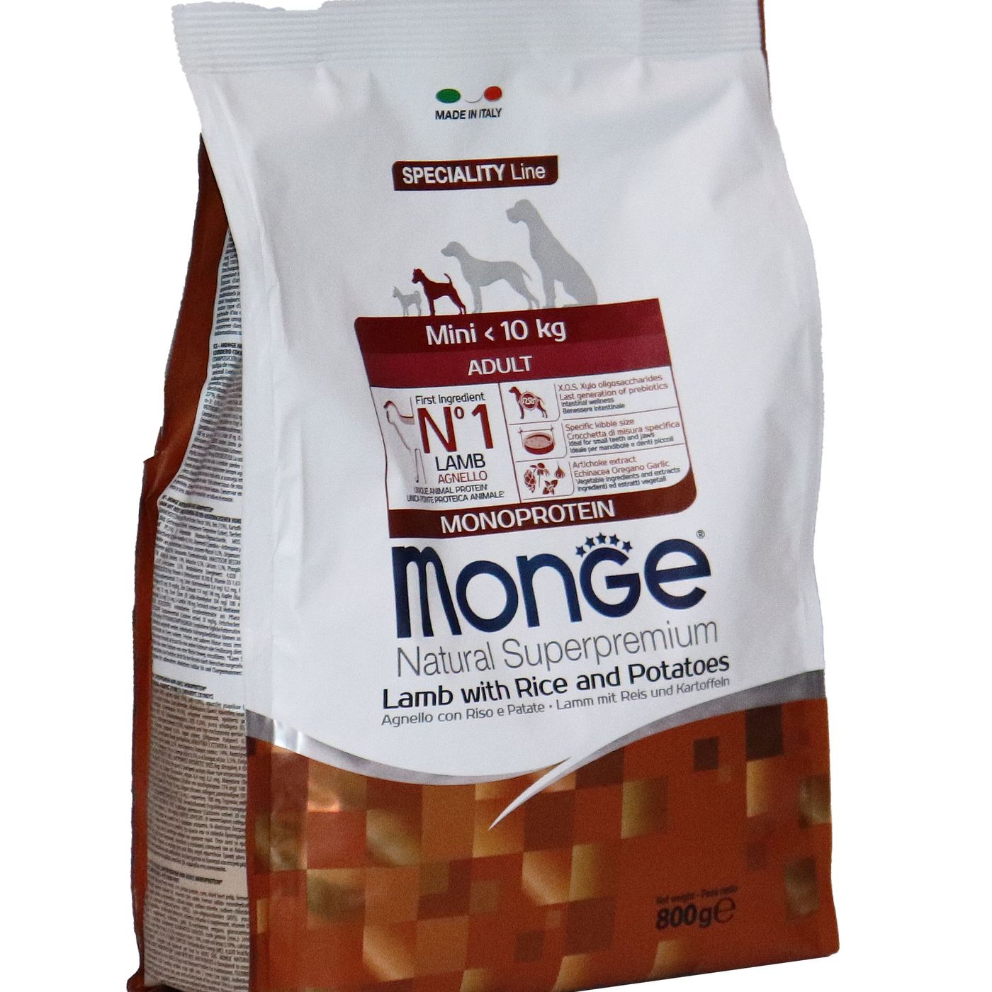 Сухой корм Monge Dog Speciality Line Monoprotein Mini для взрослых собак мелких пород, из ягненка с рисом и картофелем 800 г — фото 31