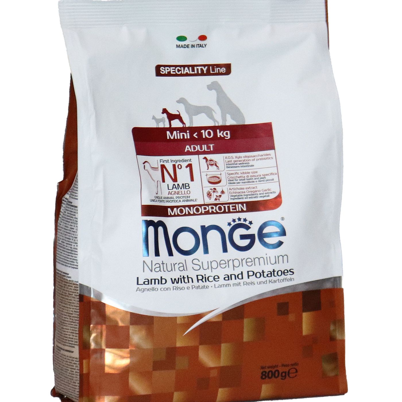 Сухой корм Monge Dog Speciality Line Monoprotein Mini для взрослых собак мелких пород, из ягненка с рисом и картофелем 800 г — фото 32