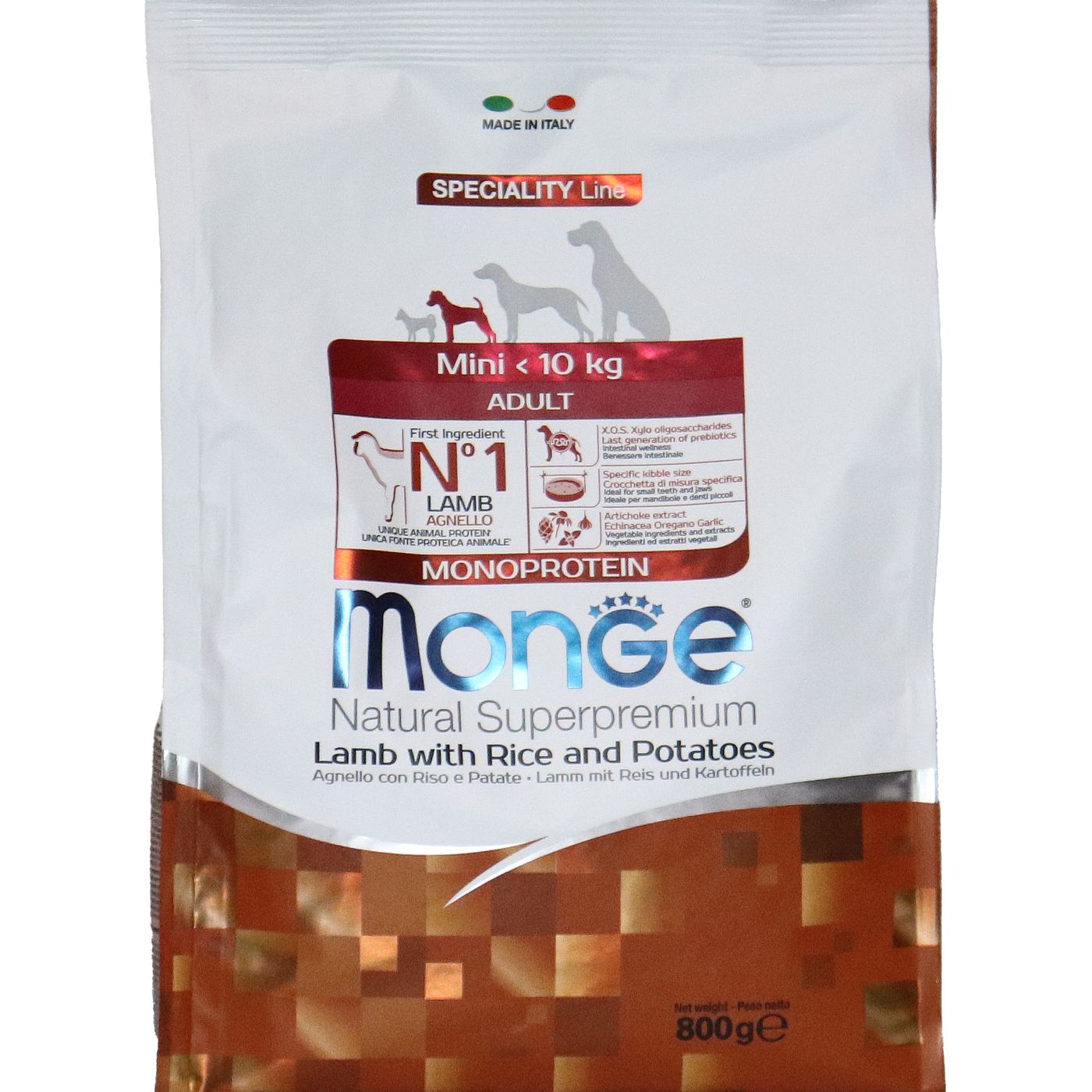 Сухой корм Monge Dog Speciality Line Monoprotein Mini для взрослых собак мелких пород, из ягненка с рисом и картофелем 800 г — фото 33