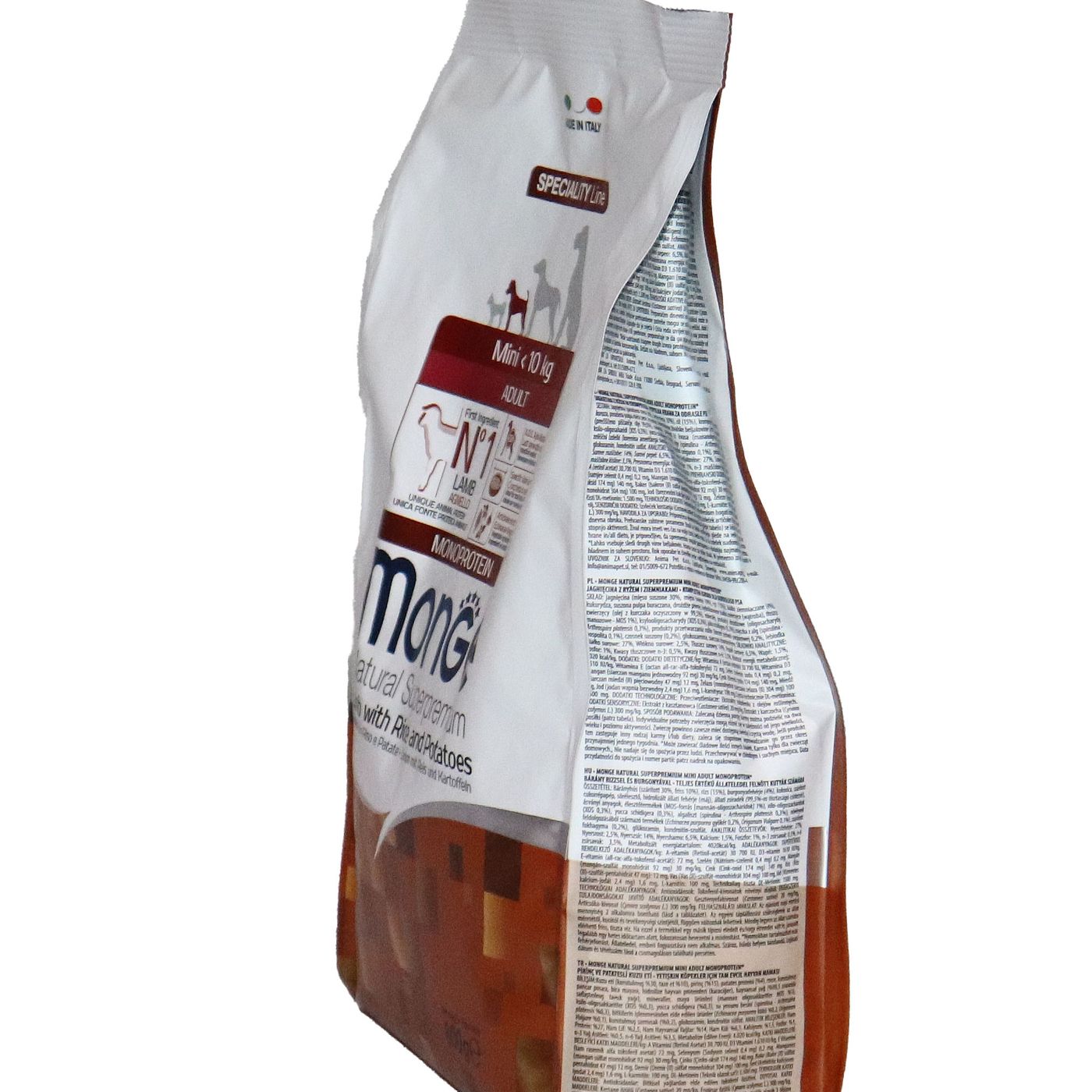 Сухой корм Monge Dog Speciality Line Monoprotein Mini для взрослых собак мелких пород, из ягненка с рисом и картофелем 800 г — фото 8