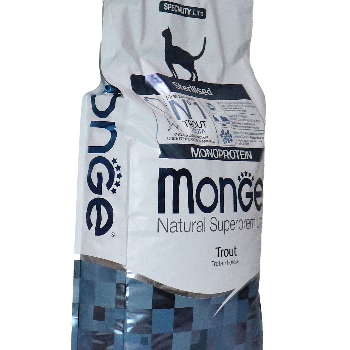 Сухой корм Monge Cat Speciality Line Monoprotein Sterilised для стерилизованных кошек, из форели 10 кг — фото 34