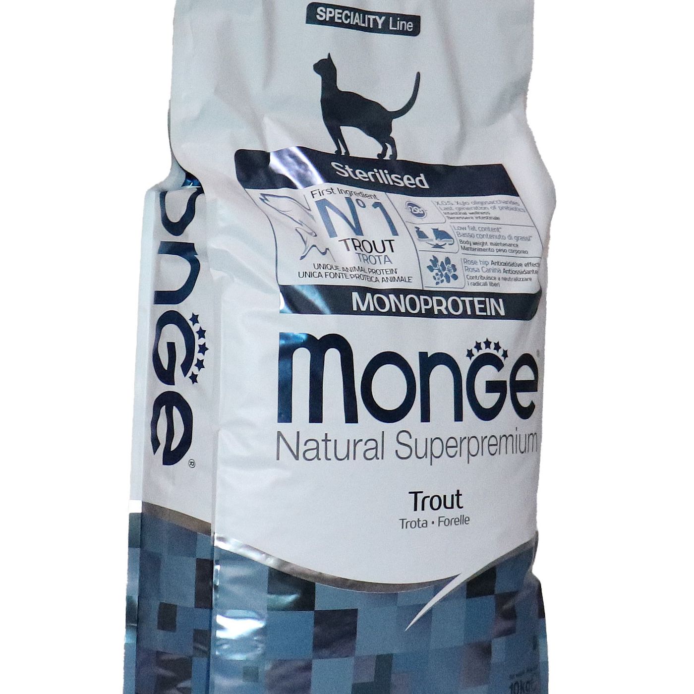 Сухой корм Monge Cat Speciality Line Monoprotein Sterilised для стерилизованных кошек, из форели 10 кг — фото 35