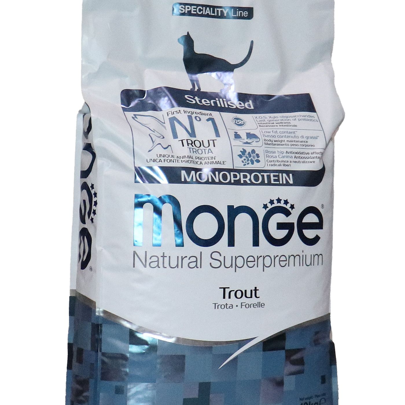 Сухой корм Monge Cat Speciality Line Monoprotein Sterilised для стерилизованных кошек, из форели 10 кг — фото 36