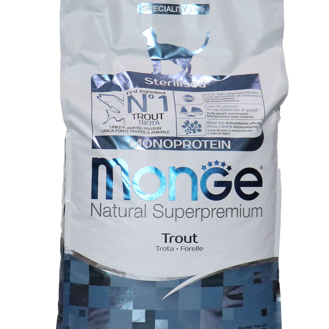 Сухой корм Monge Cat Speciality Line Monoprotein Sterilised для стерилизованных кошек, из форели 10 кг — фото 37