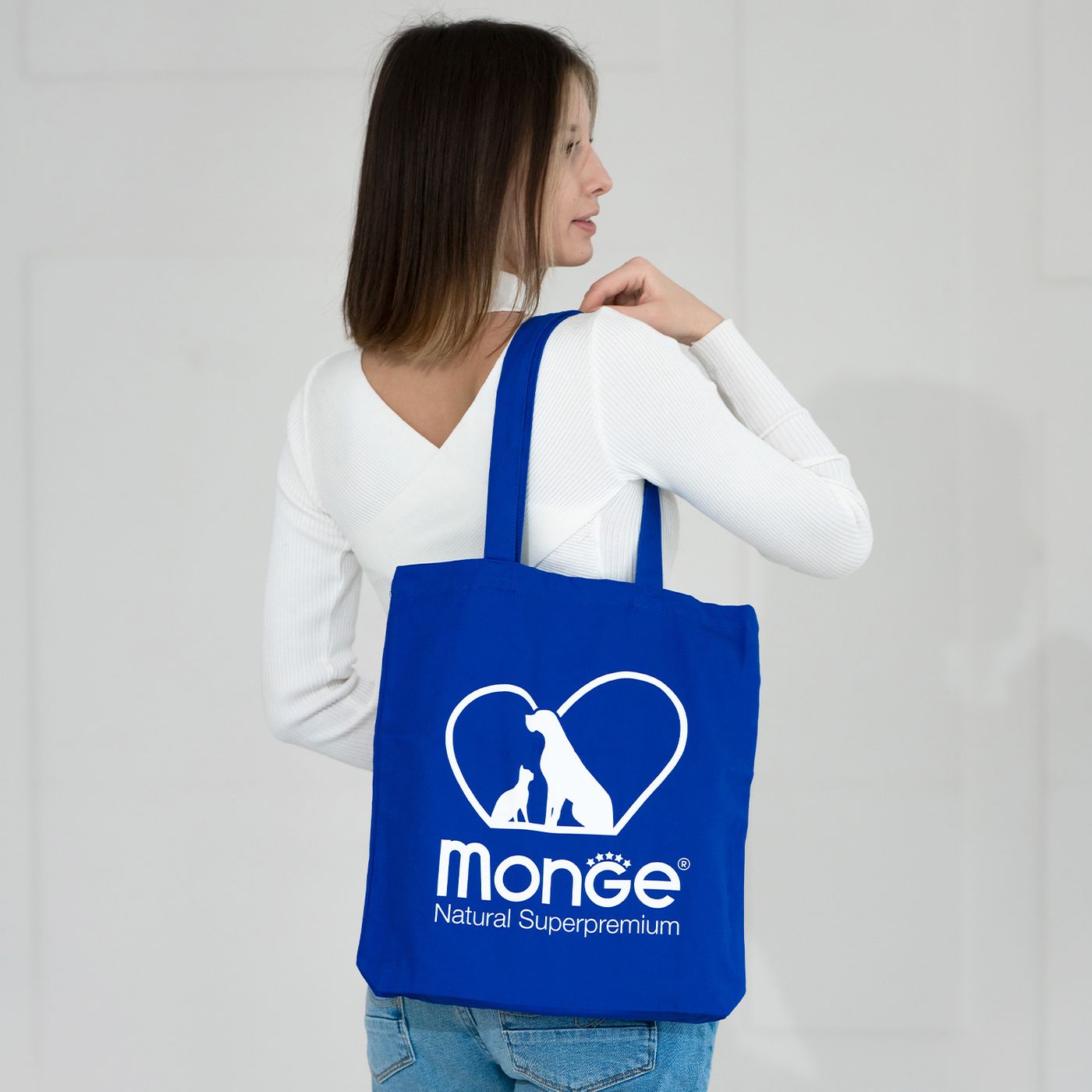 Monge Gift Shop сумка шоппер синяя премиум коллекция — фото 2