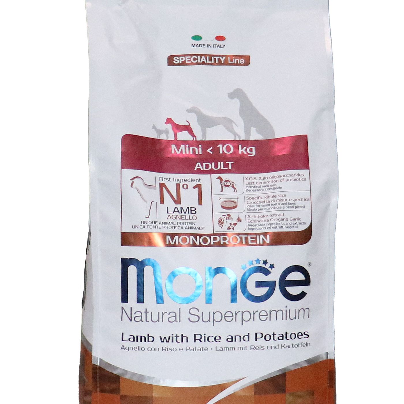 Сухой корм Monge Dog Speciality Line Monoprotein Mini для взрослых собак мелких пород, из ягненка с рисом и картофелем 7,5 кг — фото 36