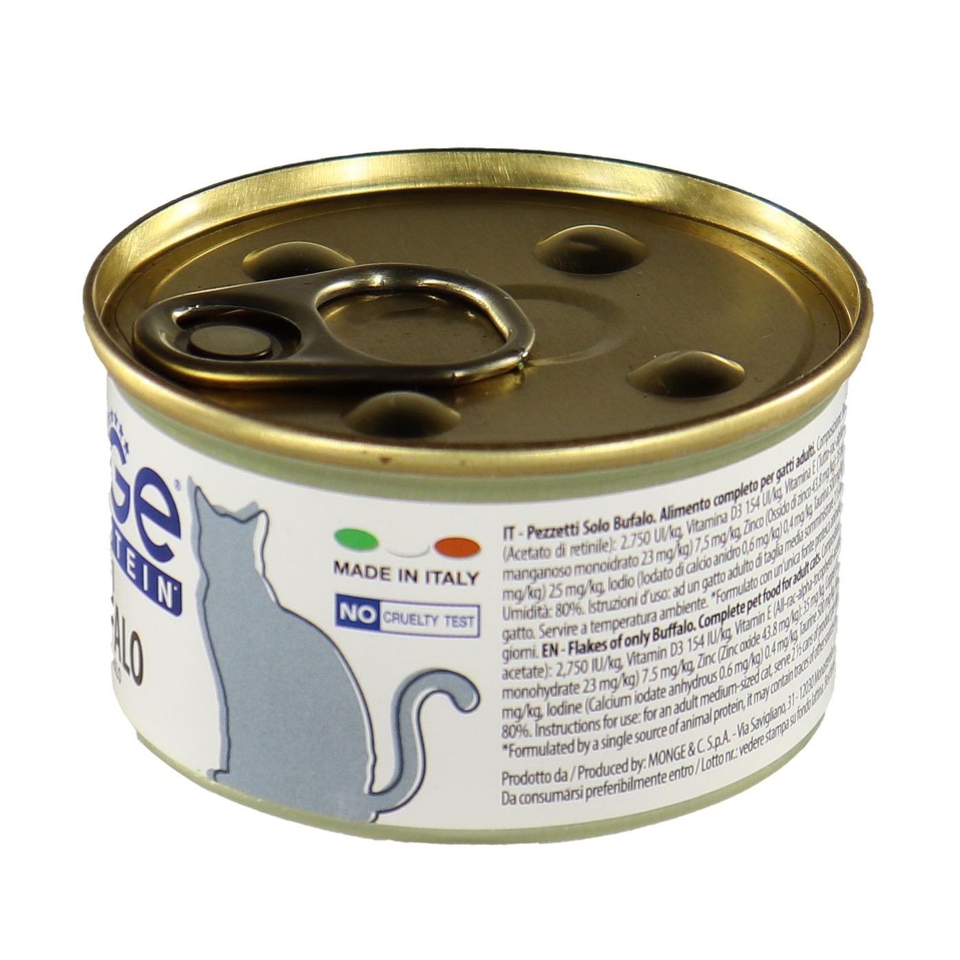Влажный корм Monge Cat Monoprotein для кошек, мясные хлопья из мяса буйвола, консервы 80 г — фото 7