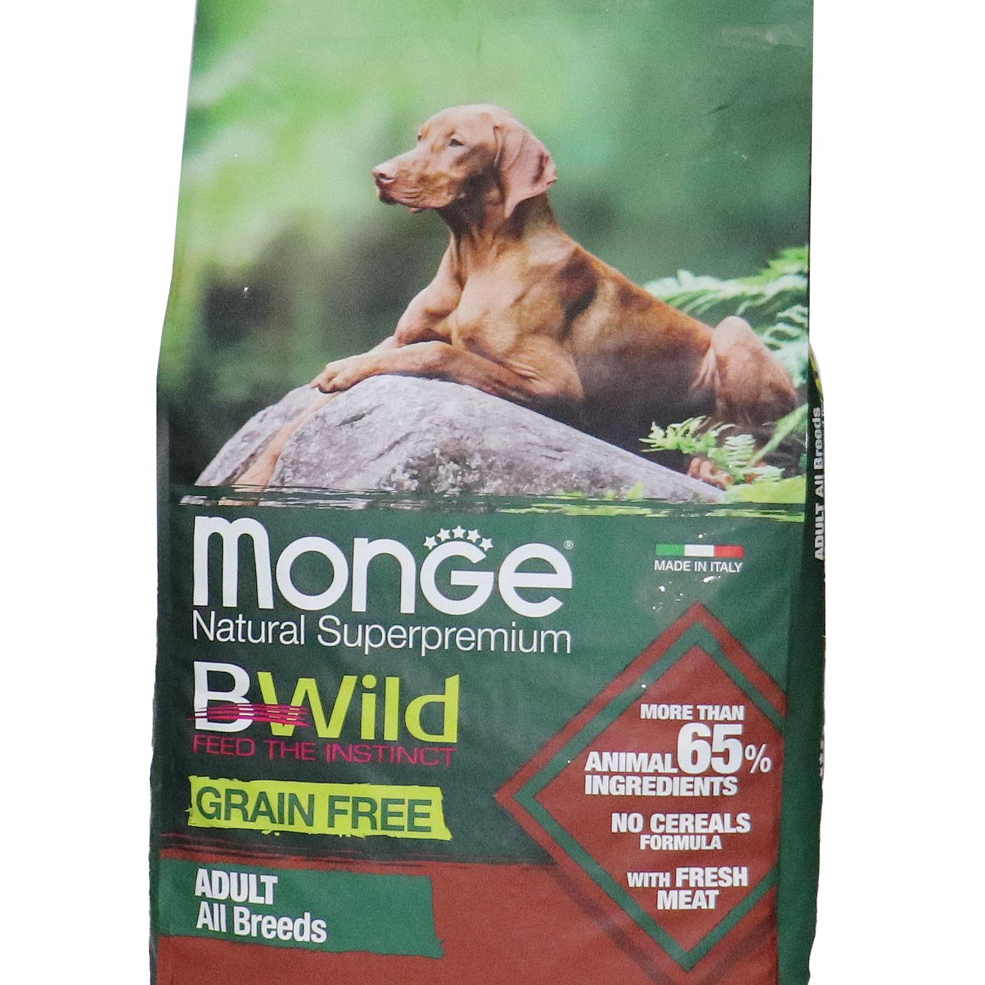 Сухой корм Monge Dog BWild GRAIN FREE для взрослых собак всех пород, беззерновой, из ягненка с картофелем и горохом 12 кг — фото 2