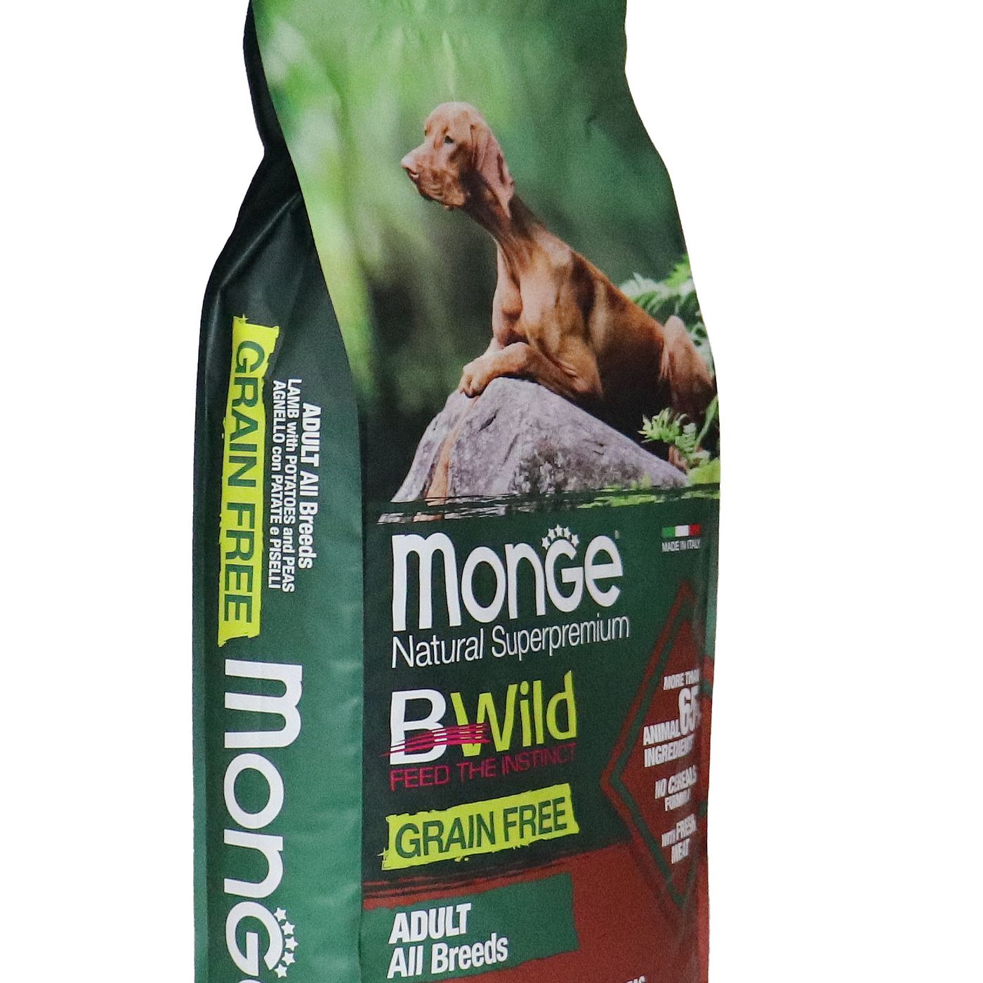 Сухой корм Monge Dog BWild GRAIN FREE для взрослых собак всех пород, беззерновой, из ягненка с картофелем и горохом 12 кг — фото 29