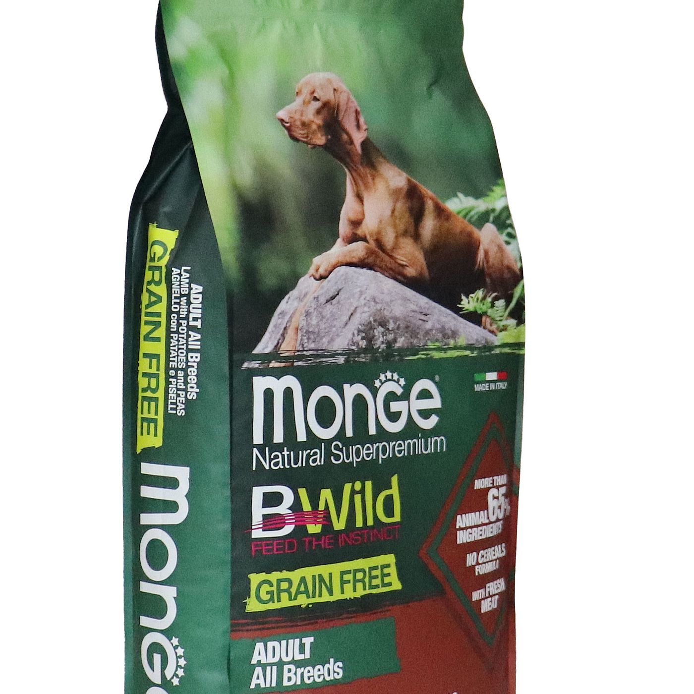 Сухой корм Monge Dog BWild GRAIN FREE для взрослых собак всех пород, беззерновой, из ягненка с картофелем и горохом 12 кг — фото 30