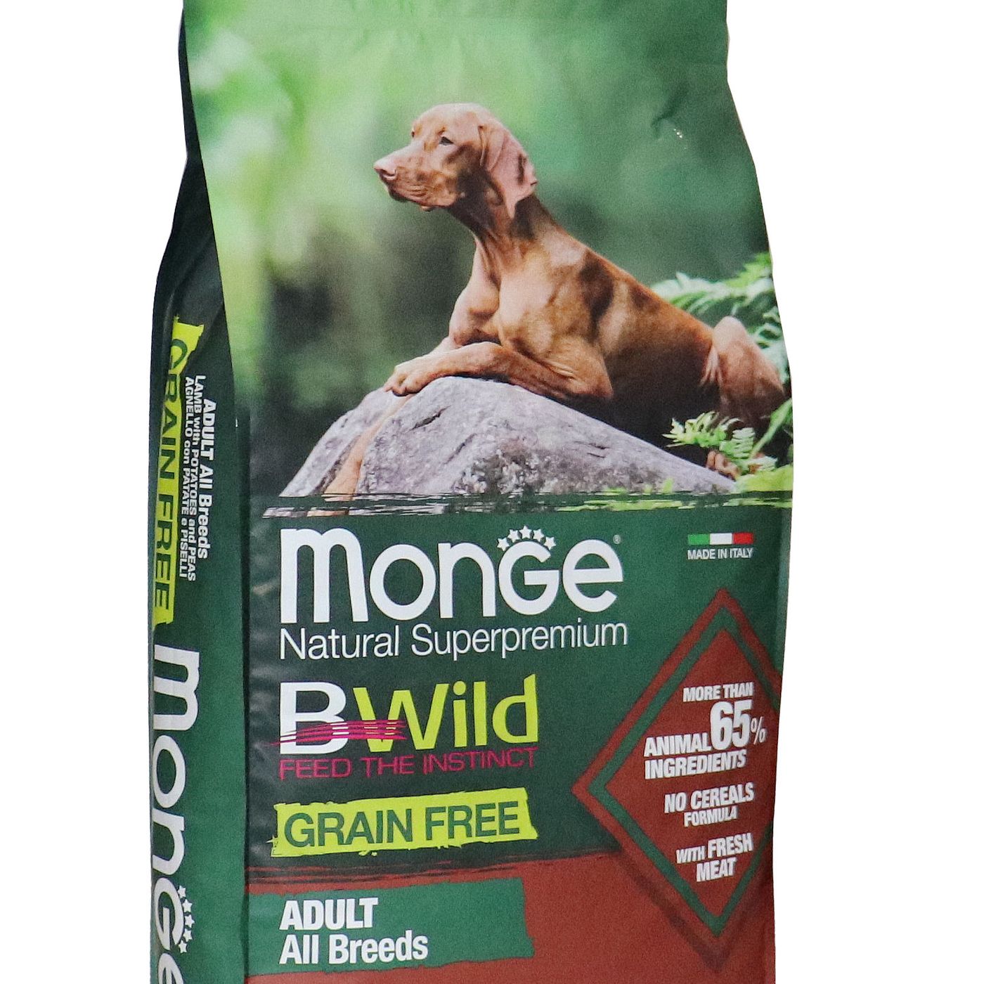 Сухой корм Monge Dog BWild GRAIN FREE для взрослых собак всех пород, беззерновой, из ягненка с картофелем и горохом 12 кг — фото 31