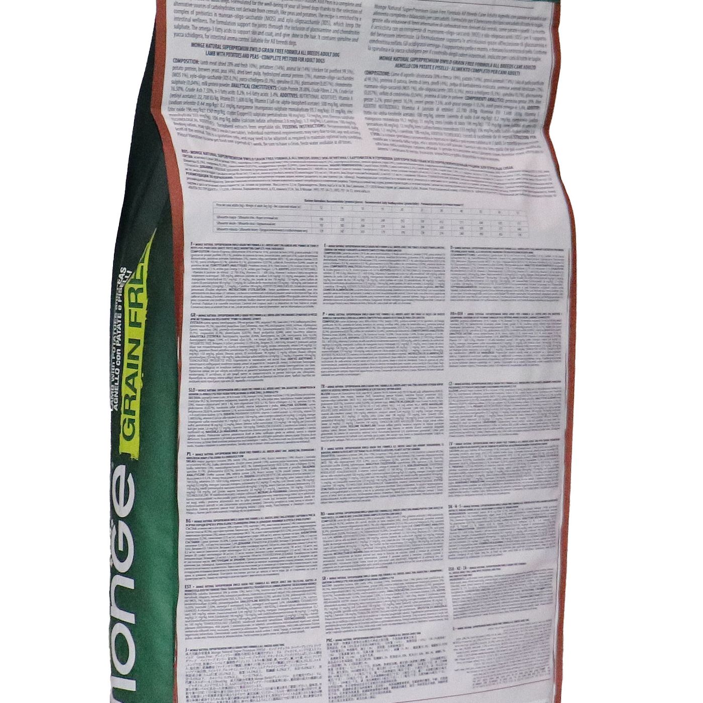 Сухой корм Monge Dog BWild GRAIN FREE для взрослых собак всех пород, беззерновой, из ягненка с картофелем и горохом 12 кг — фото 13