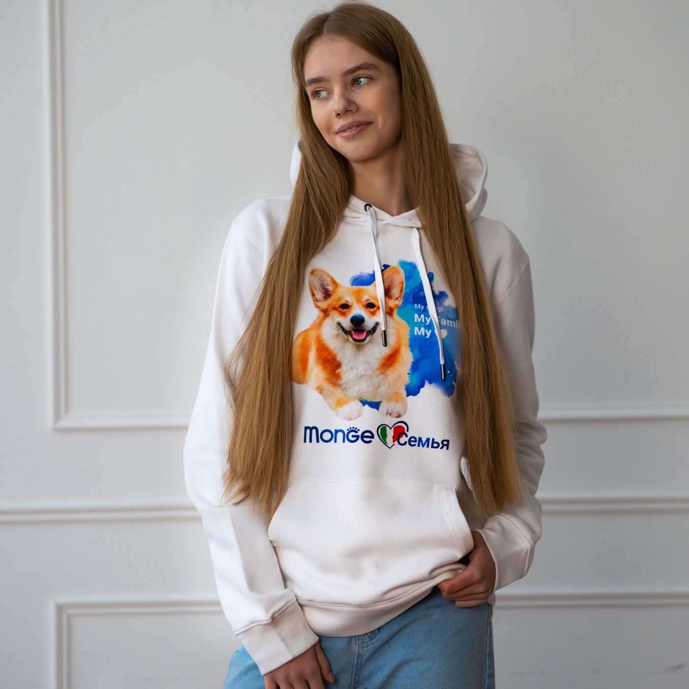 Monge Gift Shop collection 2023 толстовка белая Корги М