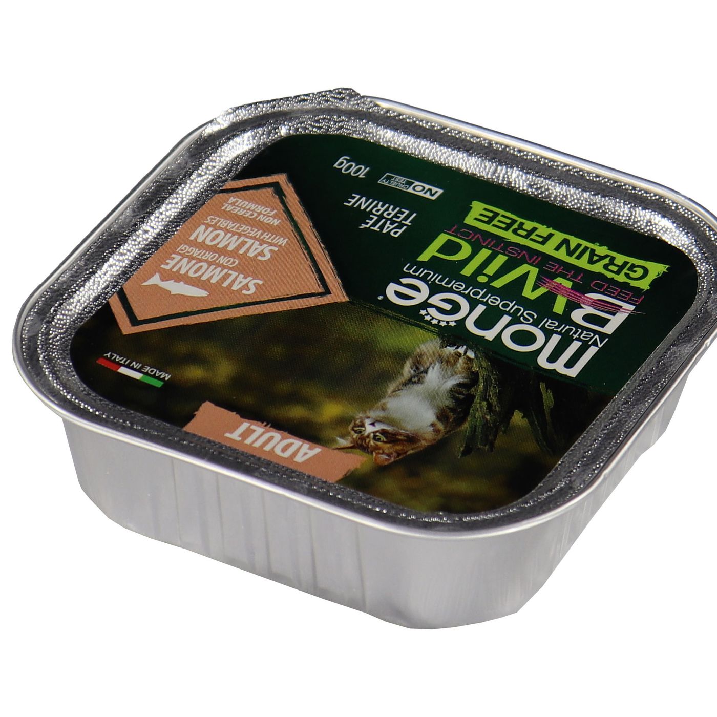 Влажный корм Monge Cat BWild GRAIN FREE для кошек, беззерновой, из лосося с овощами, консервы 100 г — фото 22