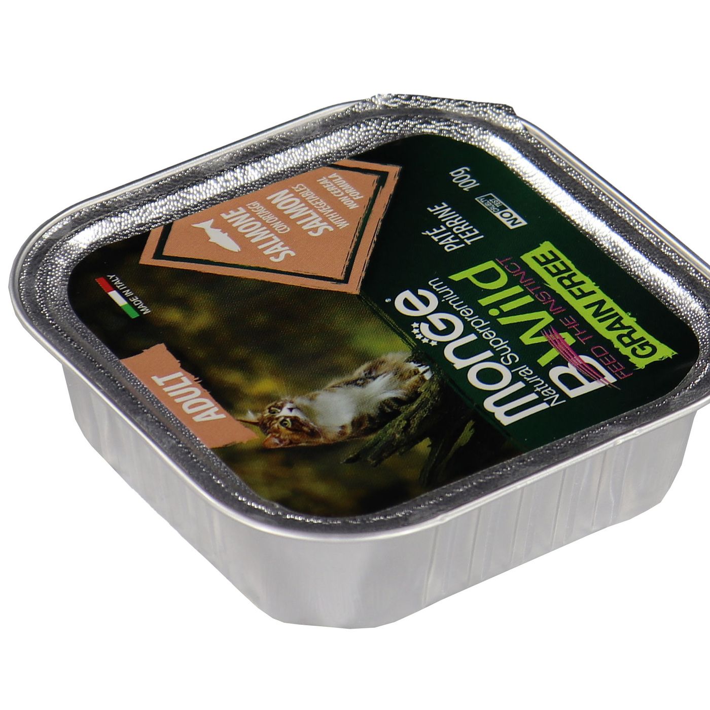 Влажный корм Monge Cat BWild GRAIN FREE для кошек, беззерновой, из лосося с овощами, консервы 100 г — фото 25