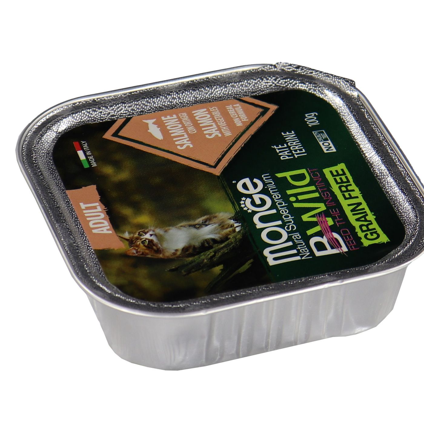 Влажный корм Monge Cat BWild GRAIN FREE для кошек, беззерновой, из лосося с овощами, консервы 100 г — фото 27
