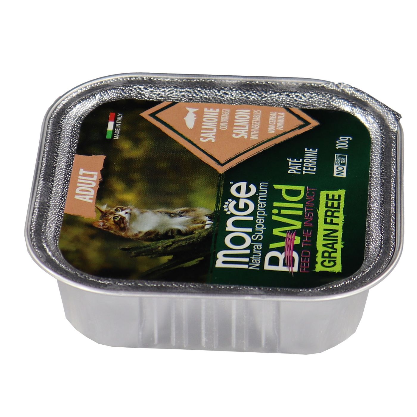 Влажный корм Monge Cat BWild GRAIN FREE для кошек, беззерновой, из лосося с овощами, консервы 100 г — фото 29