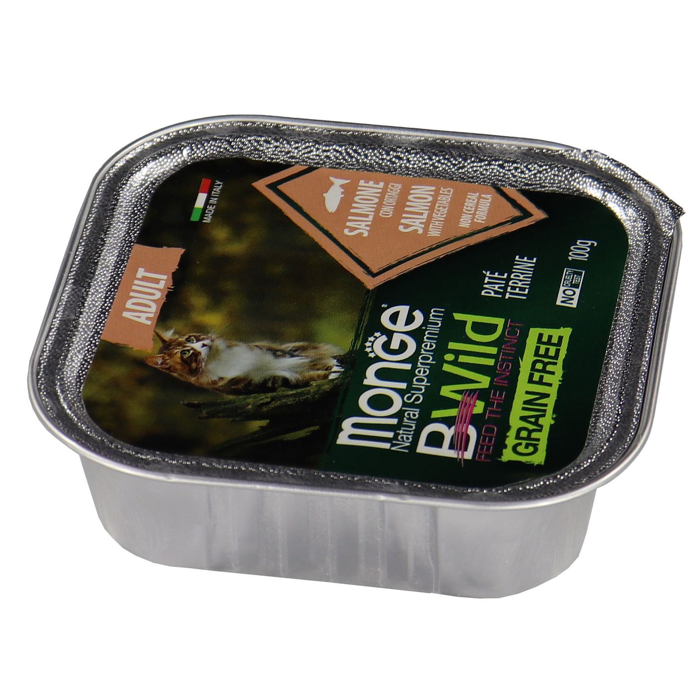Влажный корм Monge Cat BWild GRAIN FREE для кошек, беззерновой, из лосося с овощами, консервы 100 г — фото 30