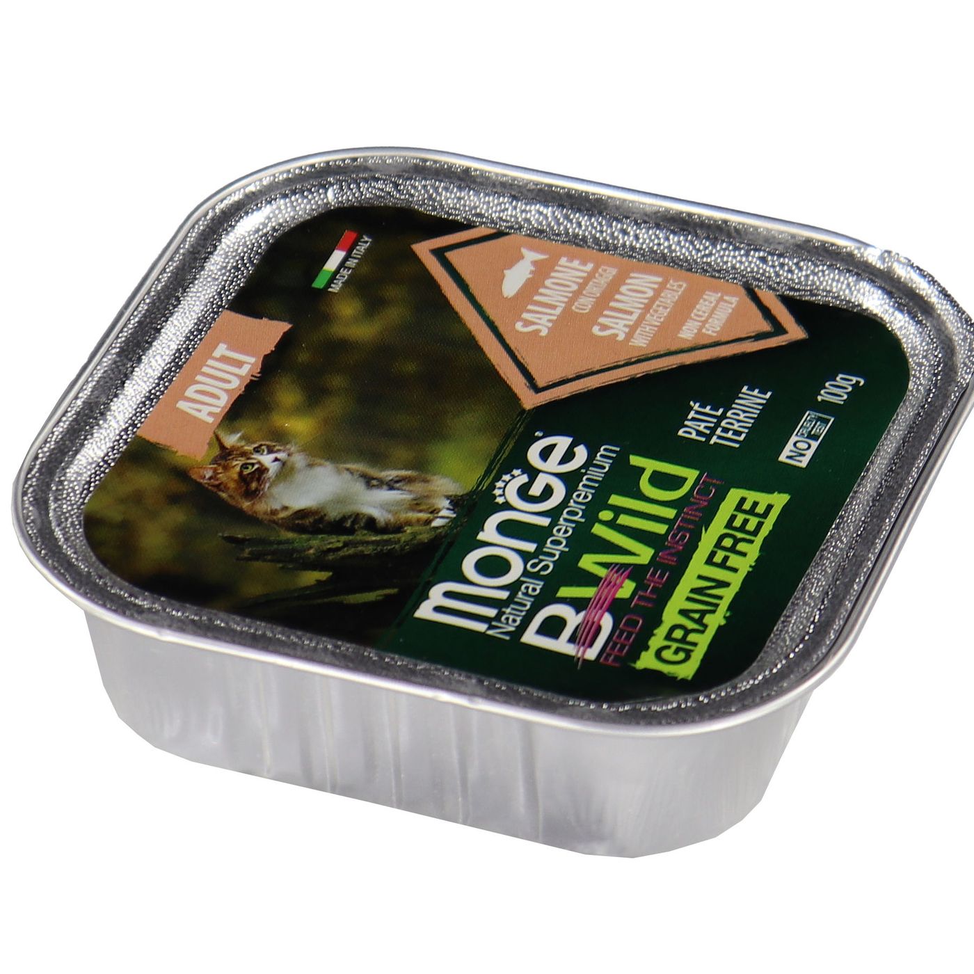 Влажный корм Monge Cat BWild GRAIN FREE для кошек, беззерновой, из лосося с овощами, консервы 100 г — фото 31