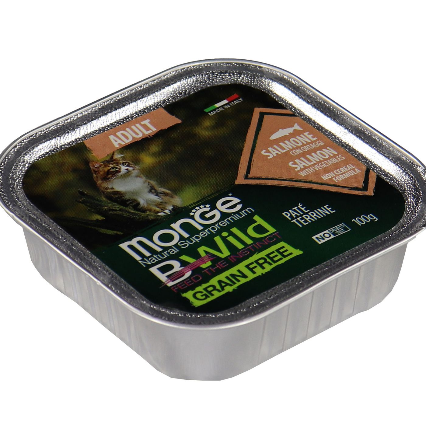 Влажный корм Monge Cat BWild GRAIN FREE для кошек, беззерновой, из лосося с овощами, консервы 100 г — фото 34