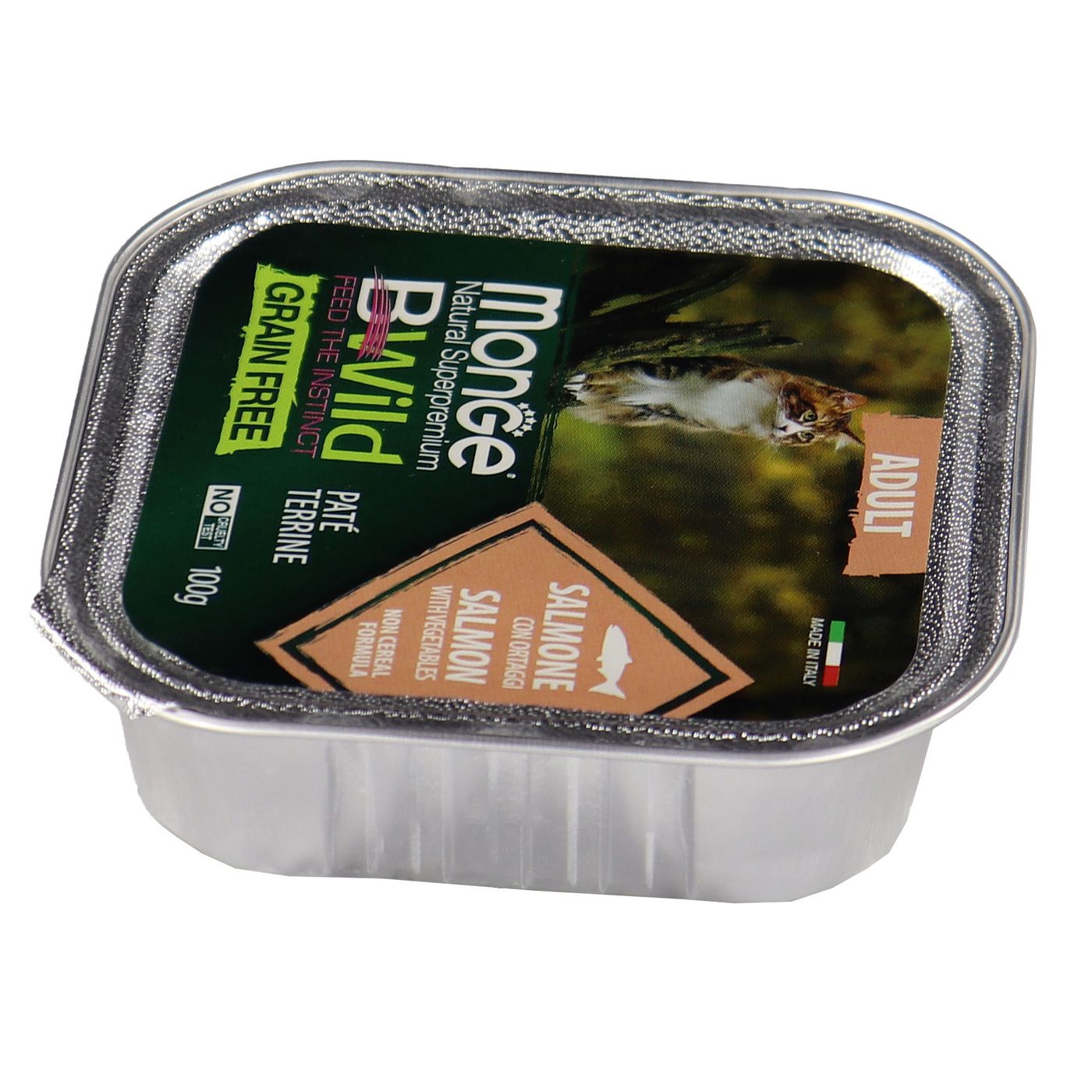 Влажный корм Monge Cat BWild GRAIN FREE для кошек, беззерновой, из лосося с овощами, консервы 100 г — фото 7