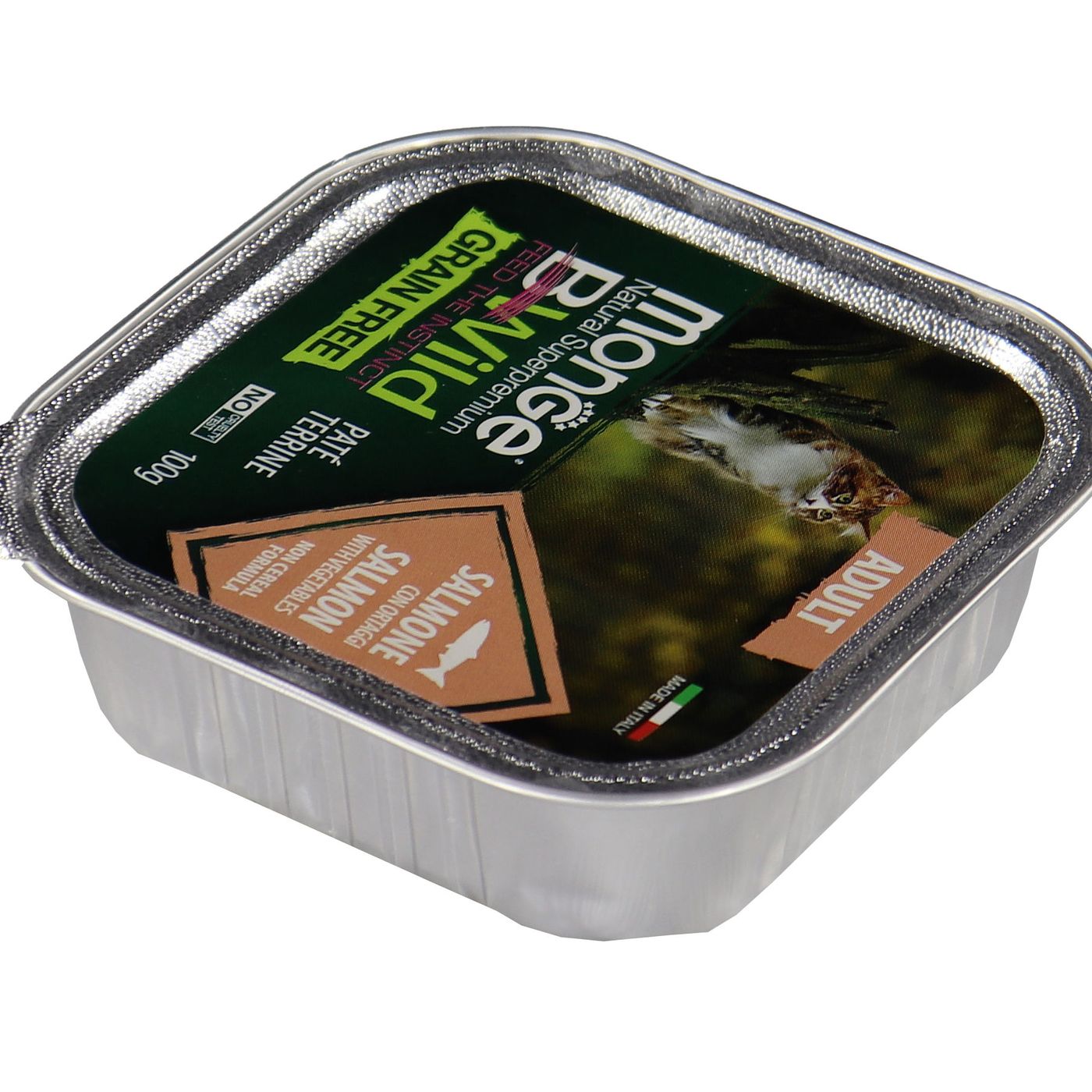 Влажный корм Monge Cat BWild GRAIN FREE для кошек, беззерновой, из лосося с овощами, консервы 100 г — фото 11