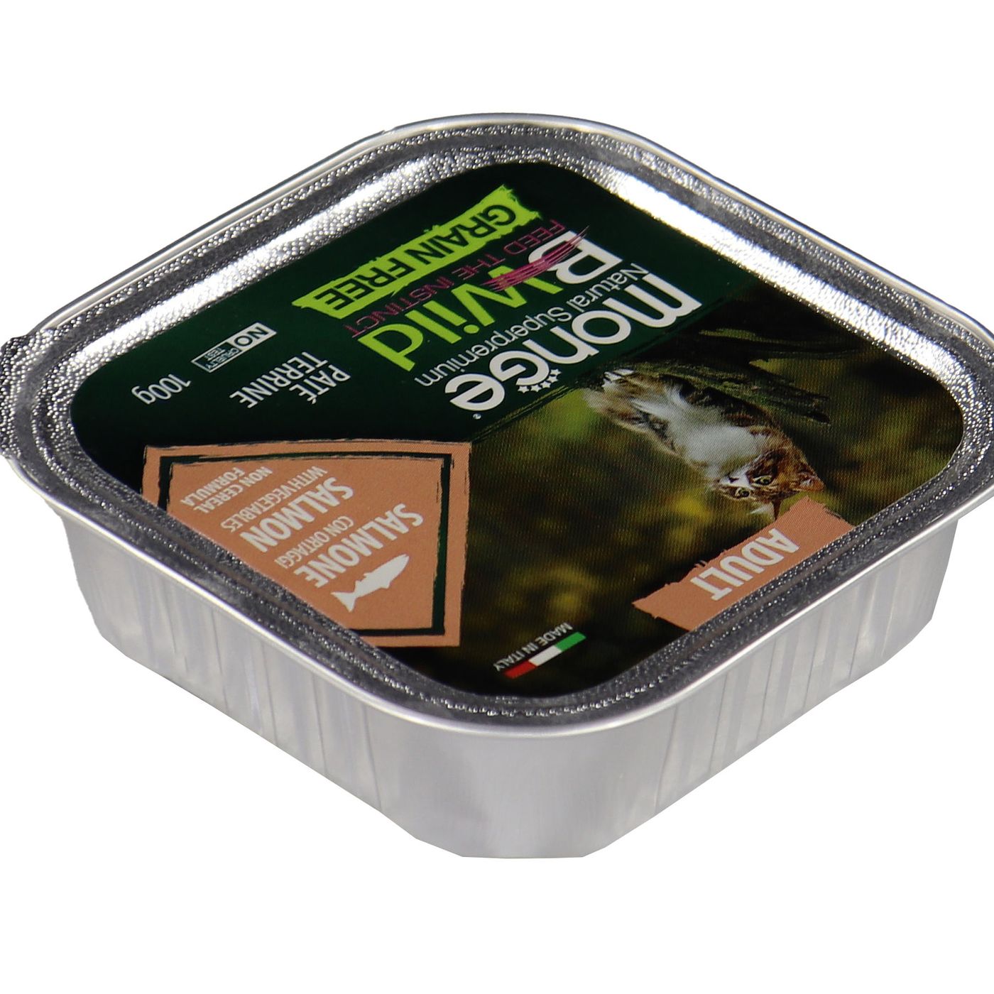 Влажный корм Monge Cat BWild GRAIN FREE для кошек, беззерновой, из лосося с овощами, консервы 100 г — фото 13