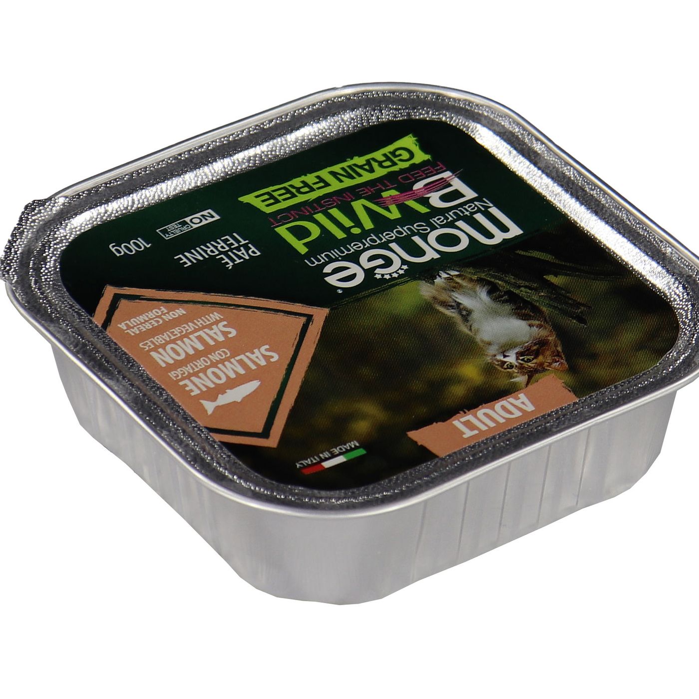 Влажный корм Monge Cat BWild GRAIN FREE для кошек, беззерновой, из лосося с овощами, консервы 100 г — фото 15