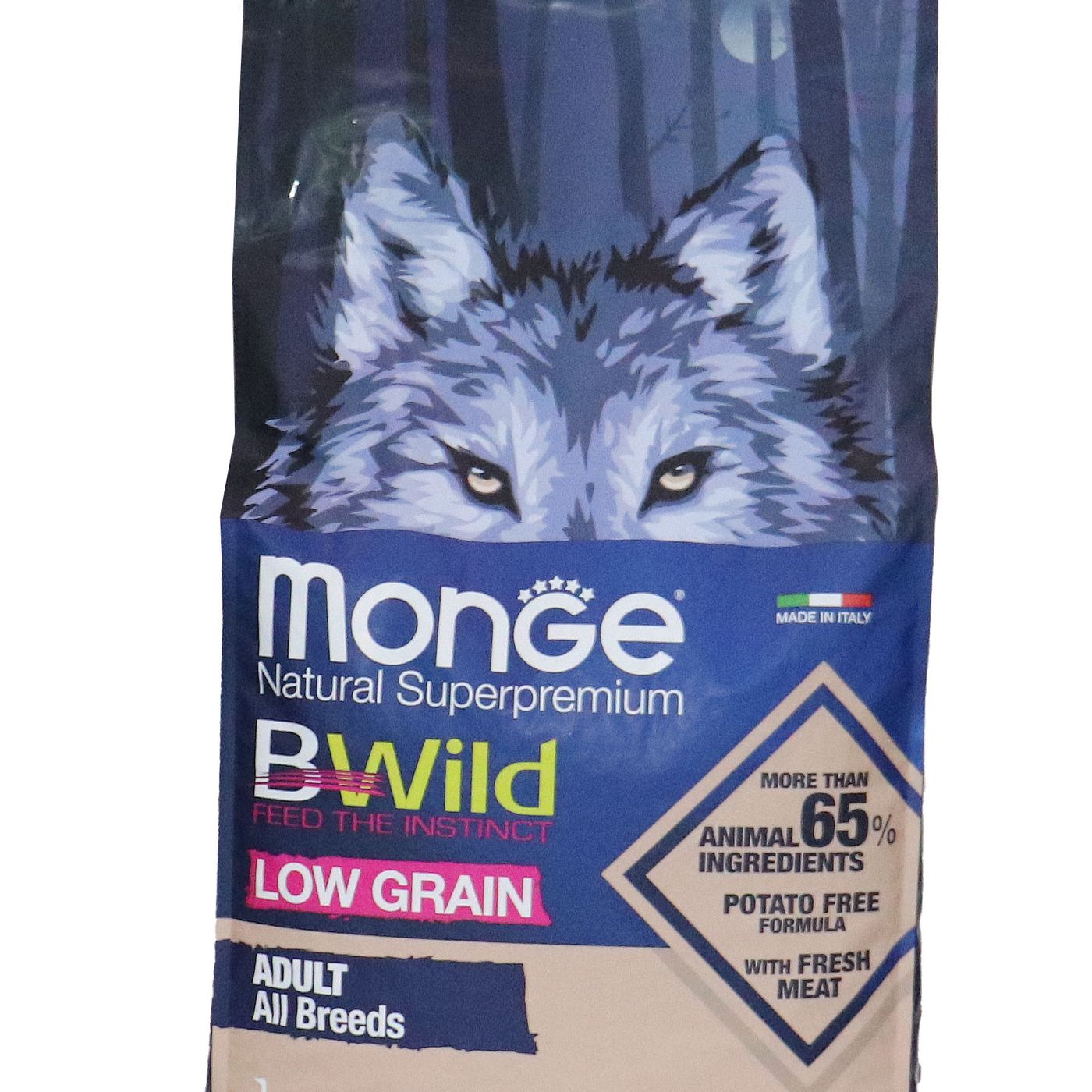Сухой корм Monge Dog BWild LOW GRAIN для взрослых собак, низкозерновой, из мяса гуся 12 кг — фото 2