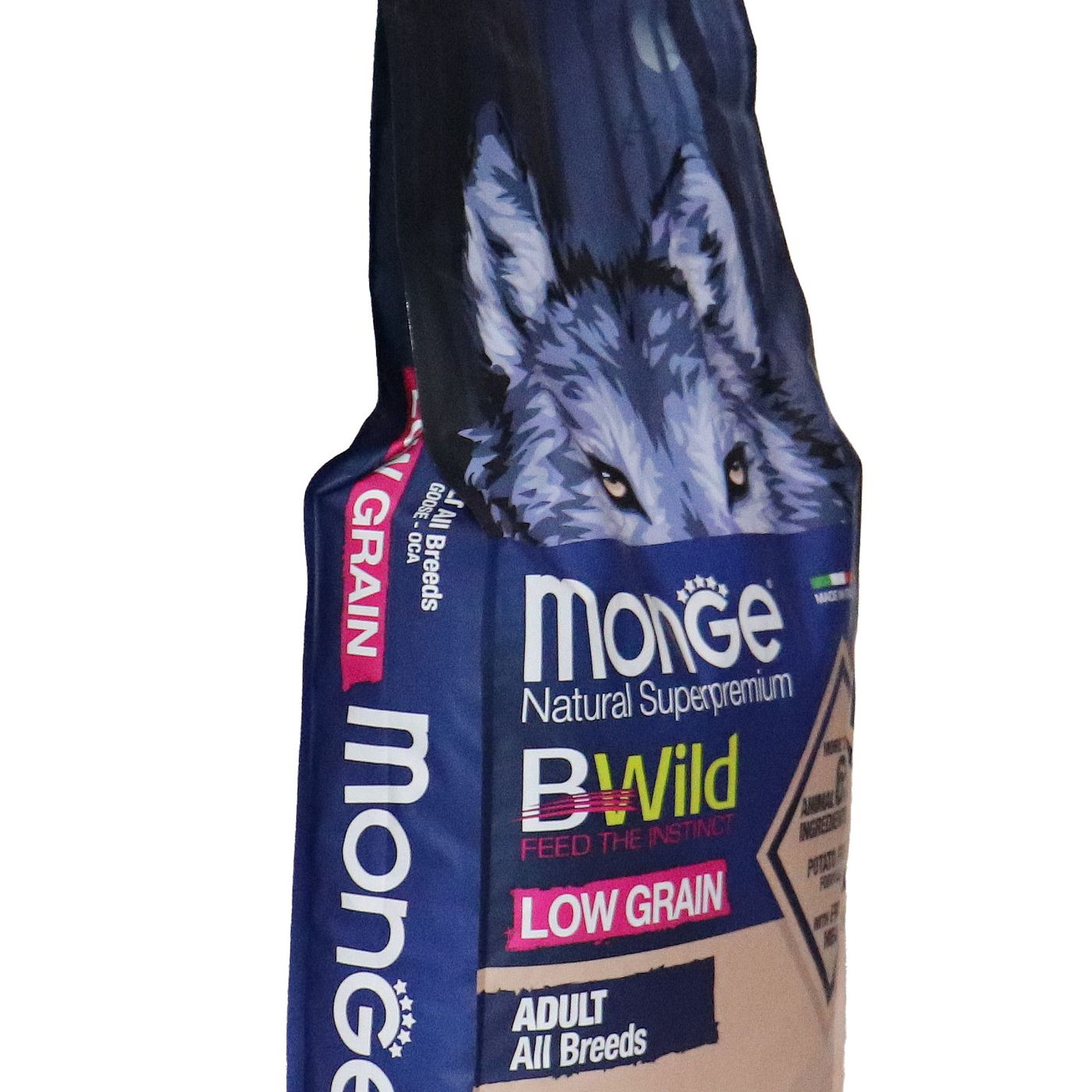 Сухой корм Monge Dog BWild LOW GRAIN для взрослых собак, низкозерновой, из мяса гуся 12 кг — фото 29
