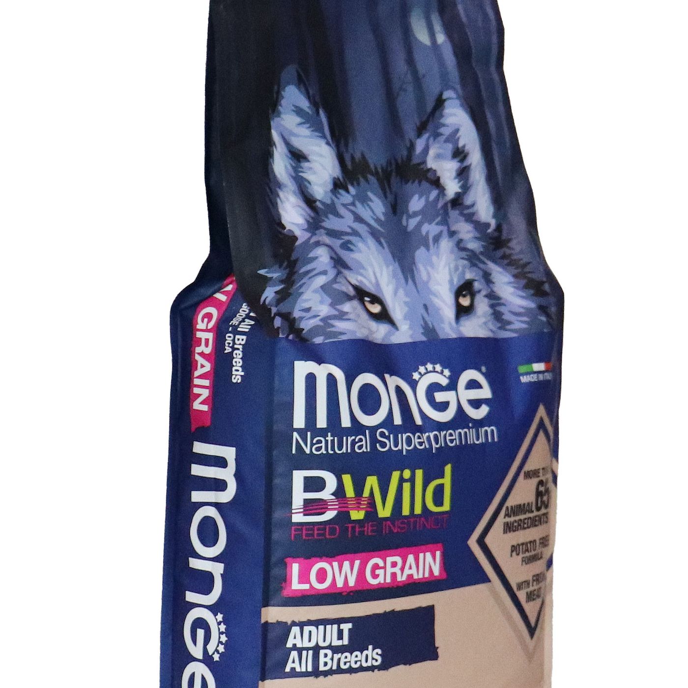 Сухой корм Monge Dog BWild LOW GRAIN для взрослых собак, низкозерновой, из мяса гуся 12 кг — фото 30