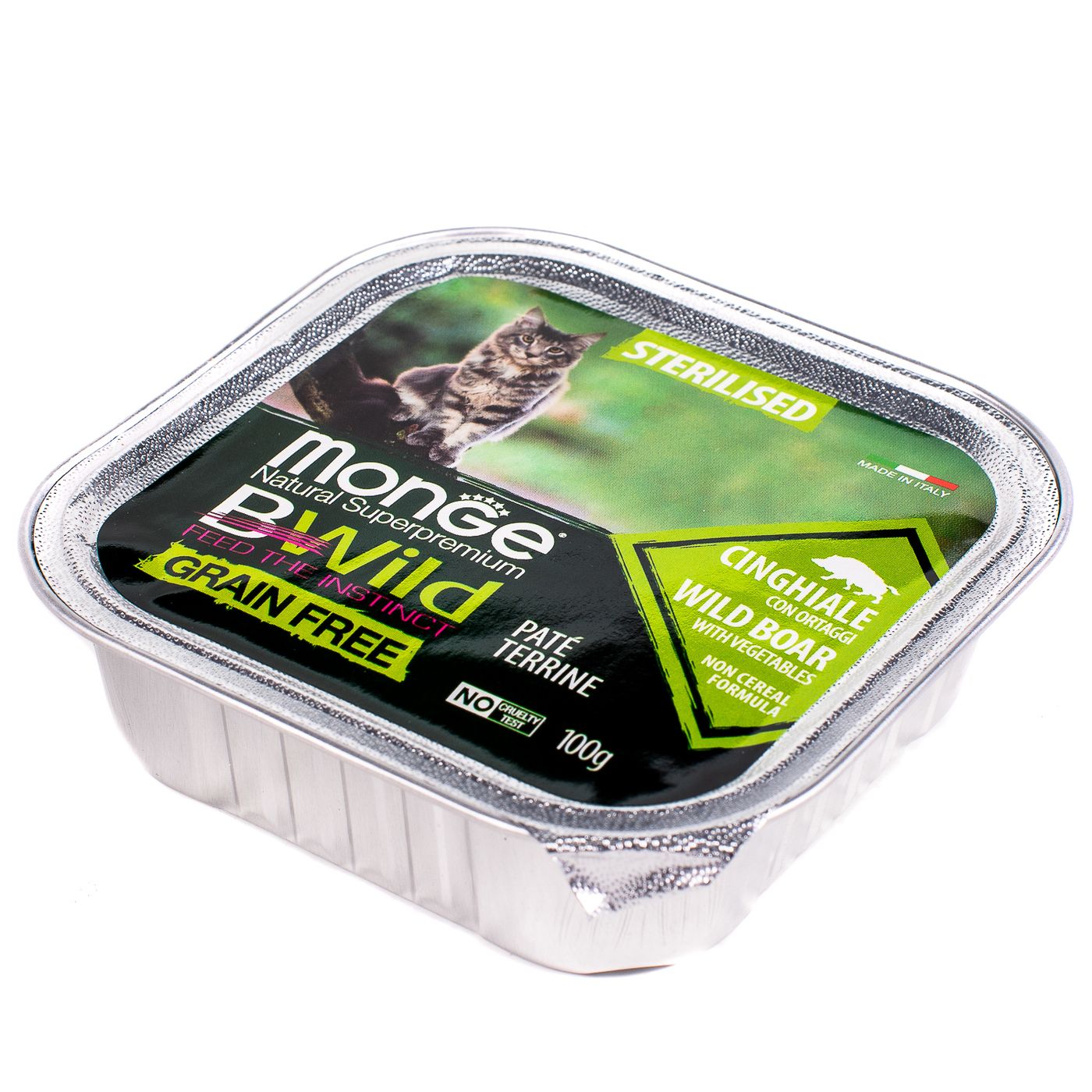 Влажный корм Monge Cat BWild GRAIN FREE для стерилизованных кошек, беззерновой, из кабана с овощами, консервы 100 г — фото 10