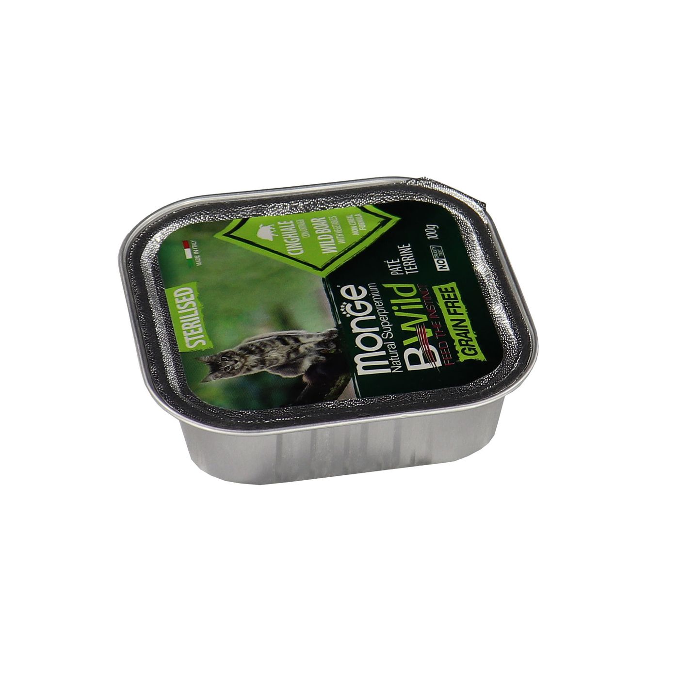 Влажный корм Monge Cat BWild GRAIN FREE для стерилизованных кошек, беззерновой, из кабана с овощами, консервы 100 г — фото 23