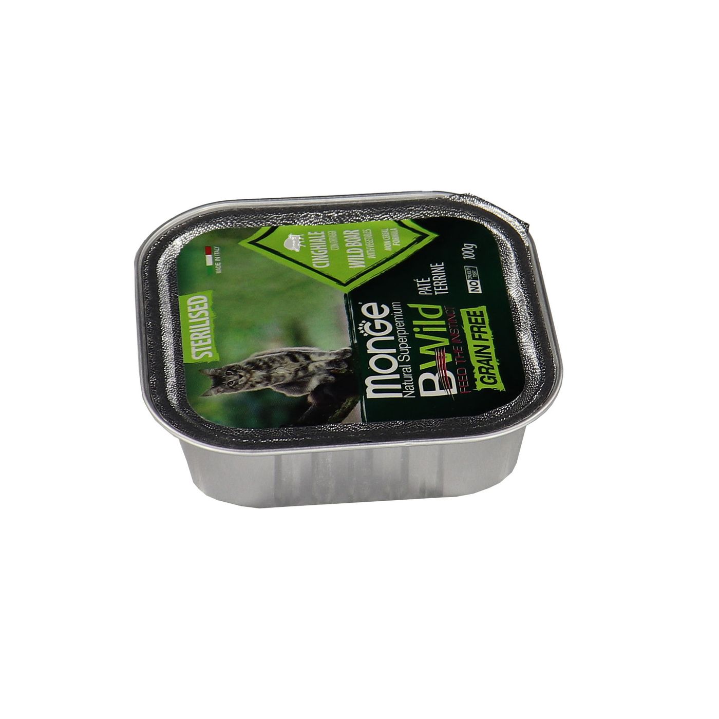 Влажный корм Monge Cat BWild GRAIN FREE для стерилизованных кошек, беззерновой, из кабана с овощами, консервы 100 г — фото 24