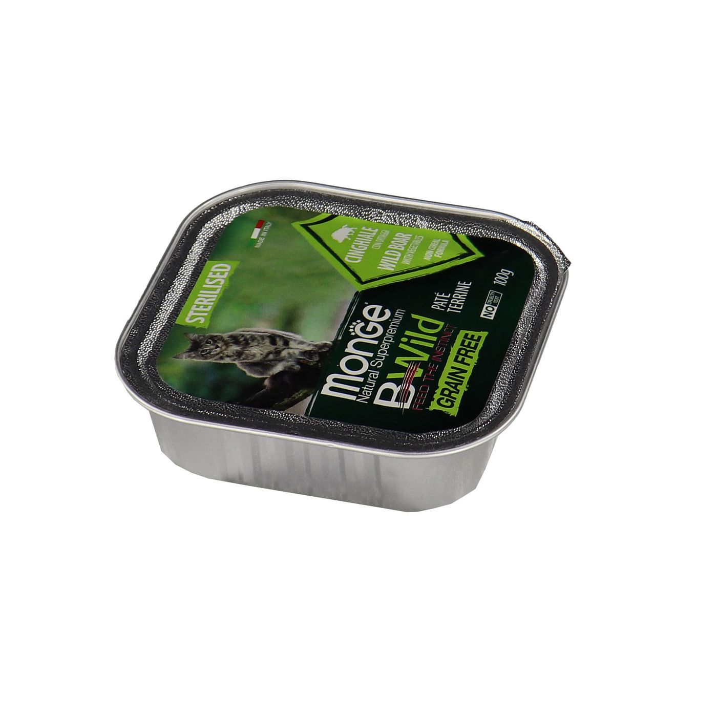 Влажный корм Monge Cat BWild GRAIN FREE для стерилизованных кошек, беззерновой, из кабана с овощами, консервы 100 г — фото 26