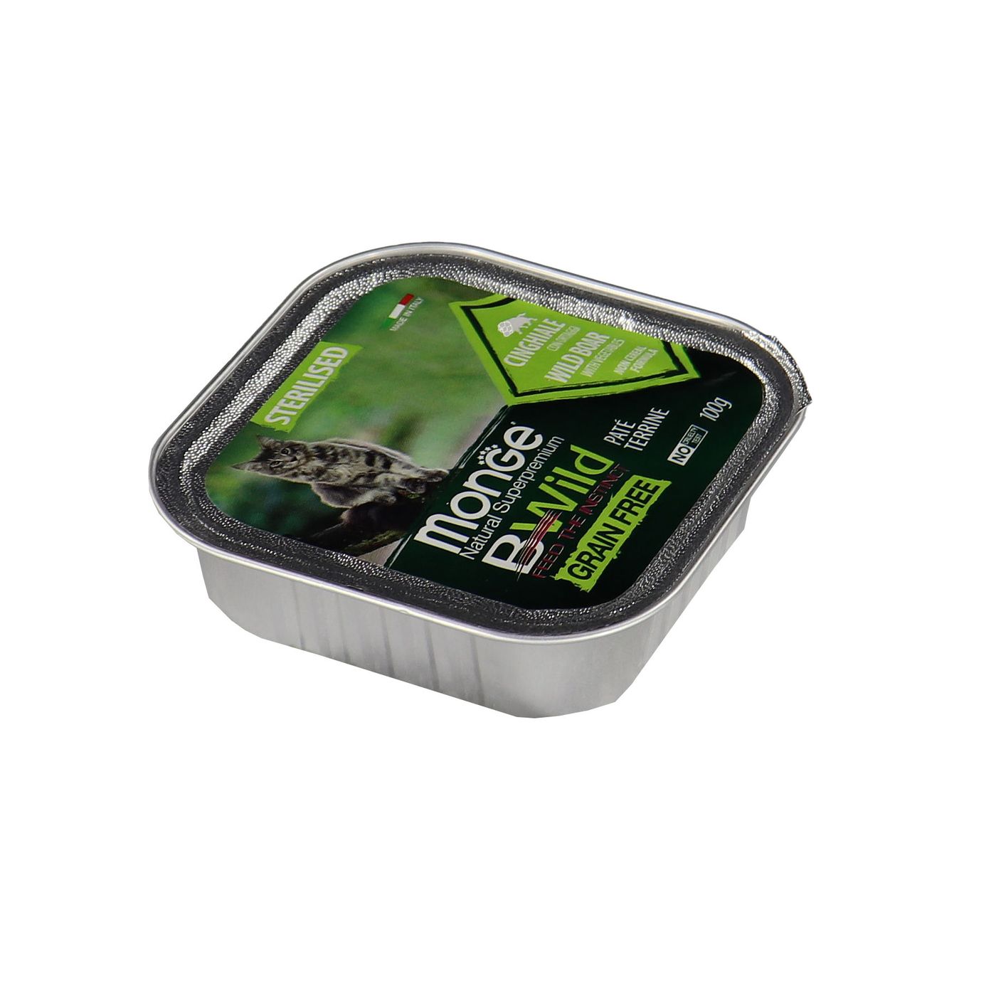 Влажный корм Monge Cat BWild GRAIN FREE для стерилизованных кошек, беззерновой, из кабана с овощами, консервы 100 г — фото 27