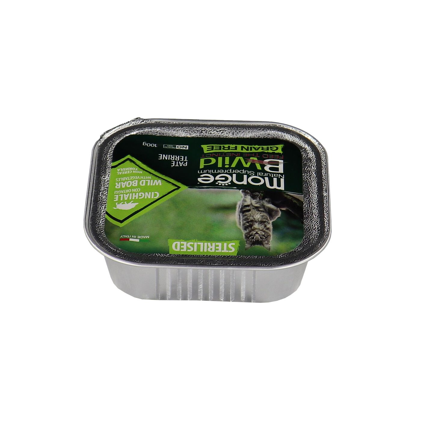 Влажный корм Monge Cat BWild GRAIN FREE для стерилизованных кошек, беззерновой, из кабана с овощами, консервы 100 г — фото 17