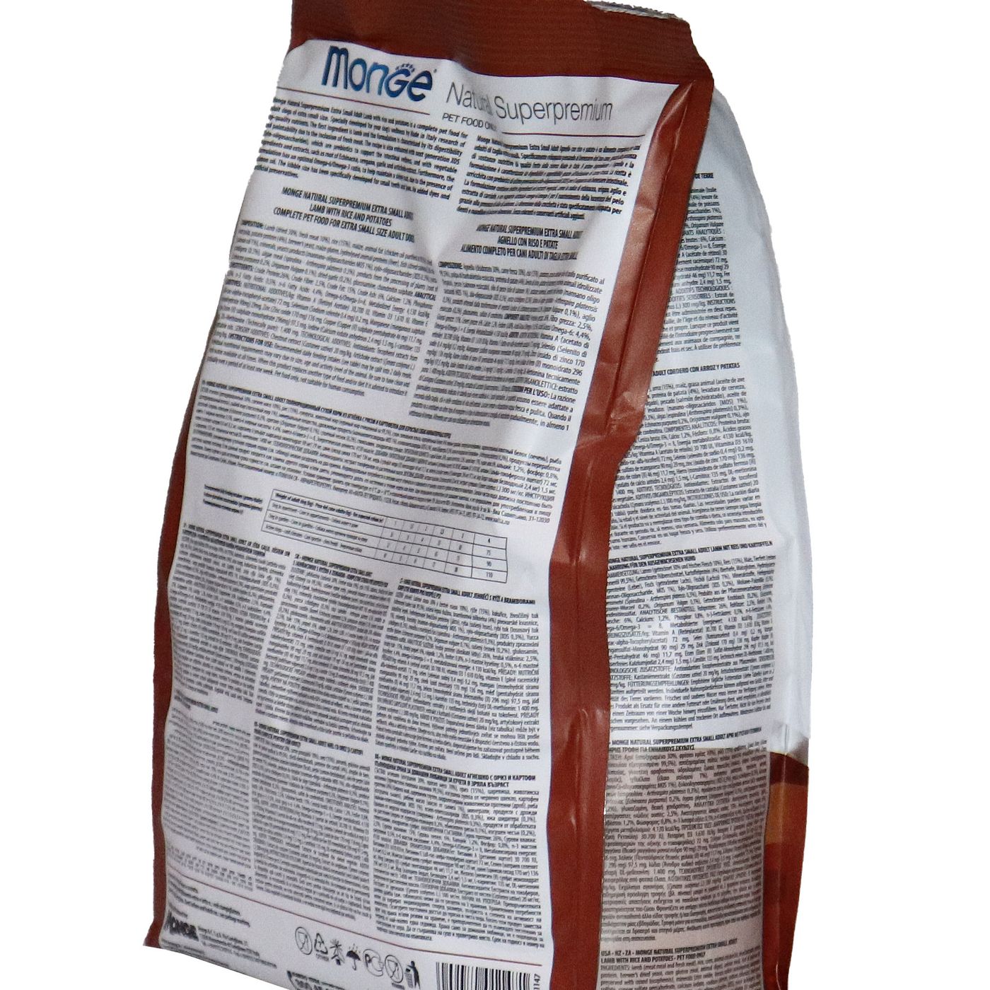 Сухой корм Monge Dog Speciality Line Extra Small для взрослых собак миниатюрных пород ягненок с рисом и картофелем 800 г — фото 24