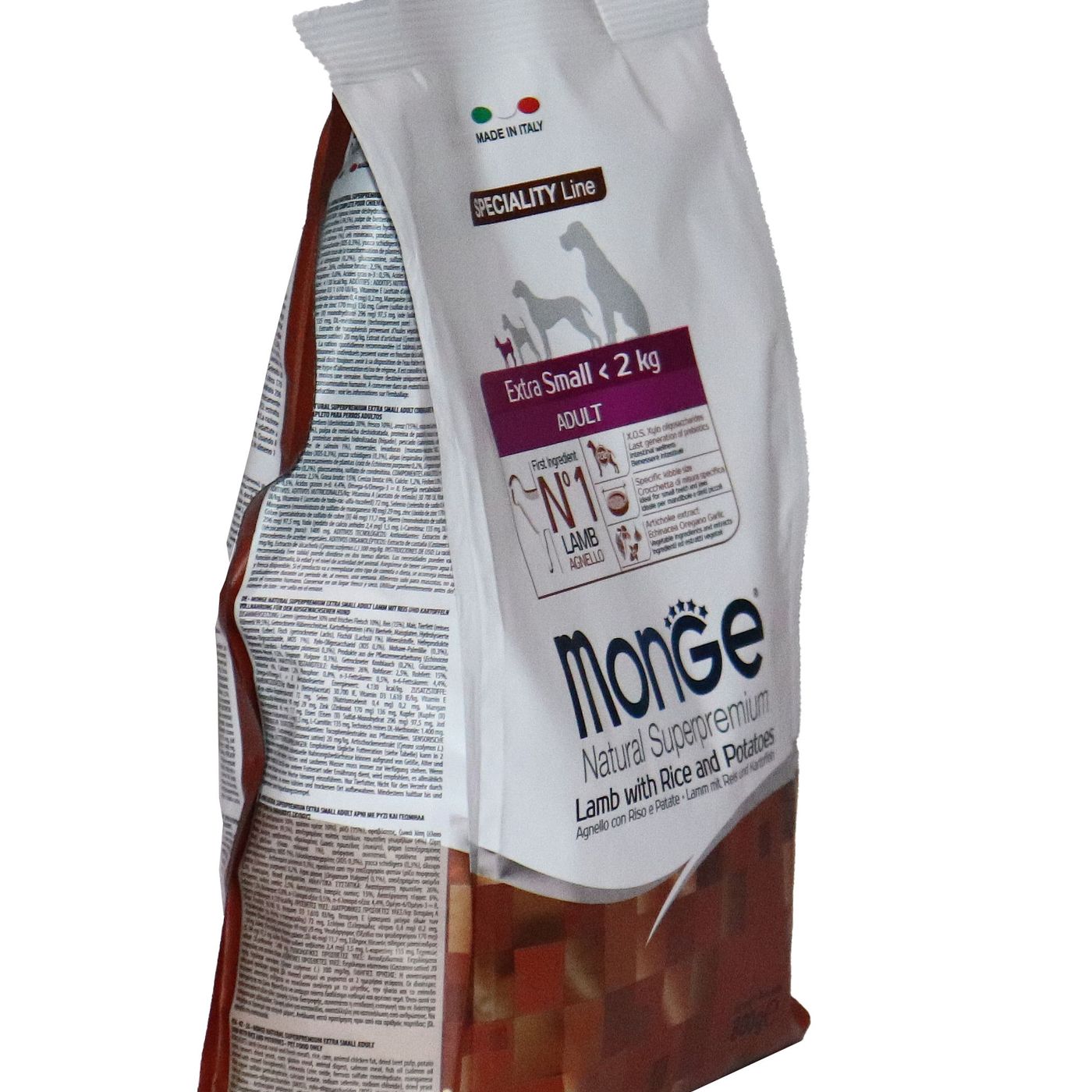 Сухой корм Monge Dog Speciality Line Extra Small для взрослых собак миниатюрных пород ягненок с рисом и картофелем 800 г — фото 30
