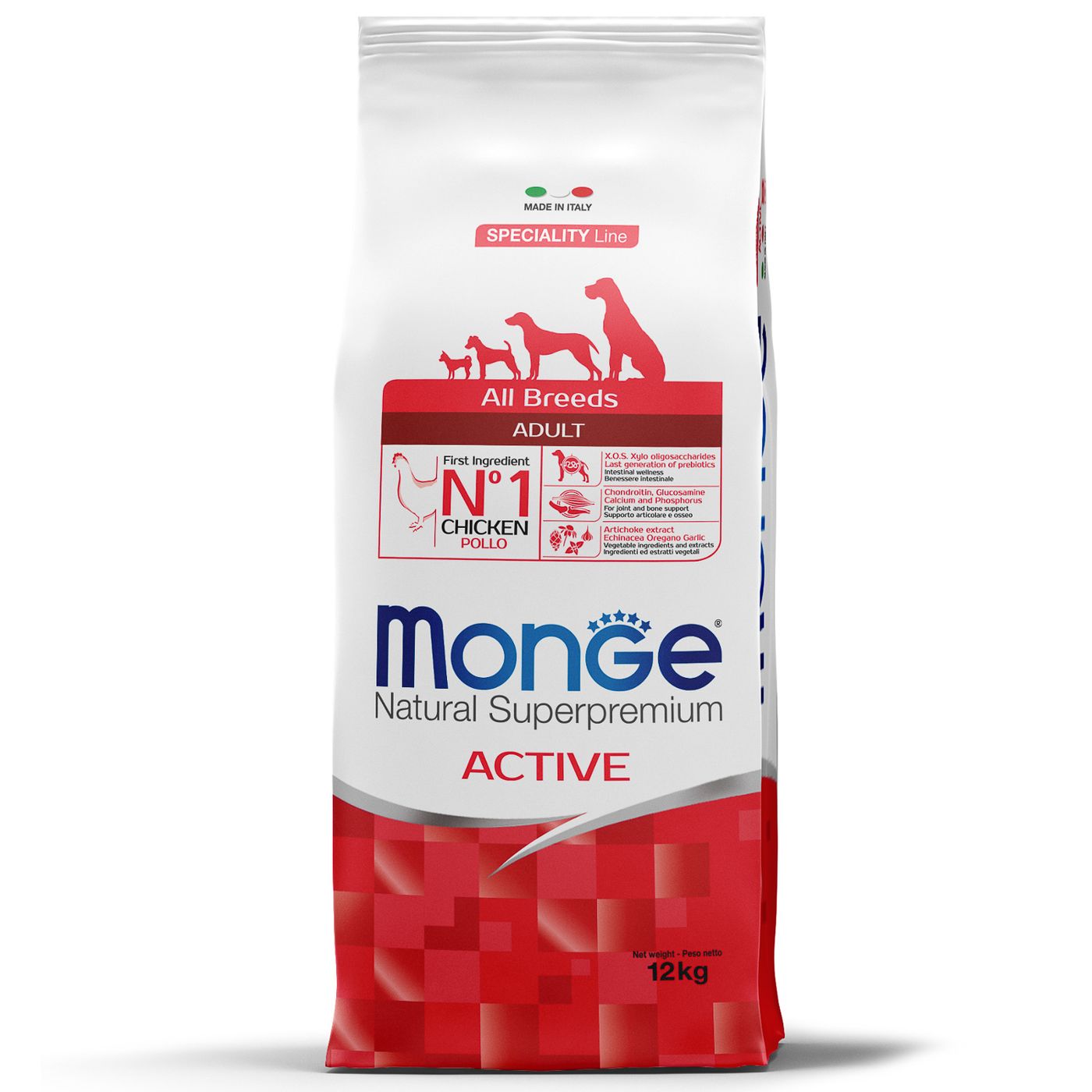 Сухой корм Monge Dog Speciality Line Active корм для активных собак, из курицы 12 кг