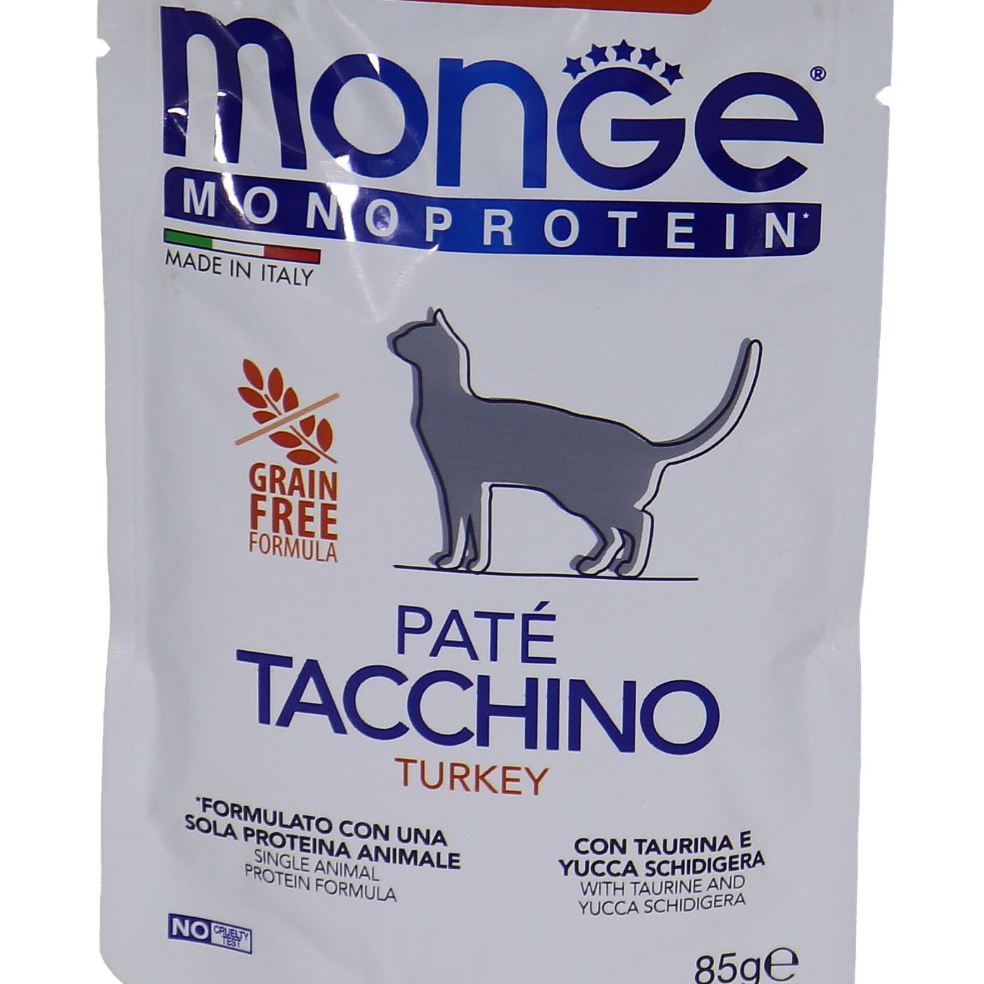 Влажный корм Monge Cat Monoprotein для взрослых кошек, из индейки, паучи 85 г — фото 2